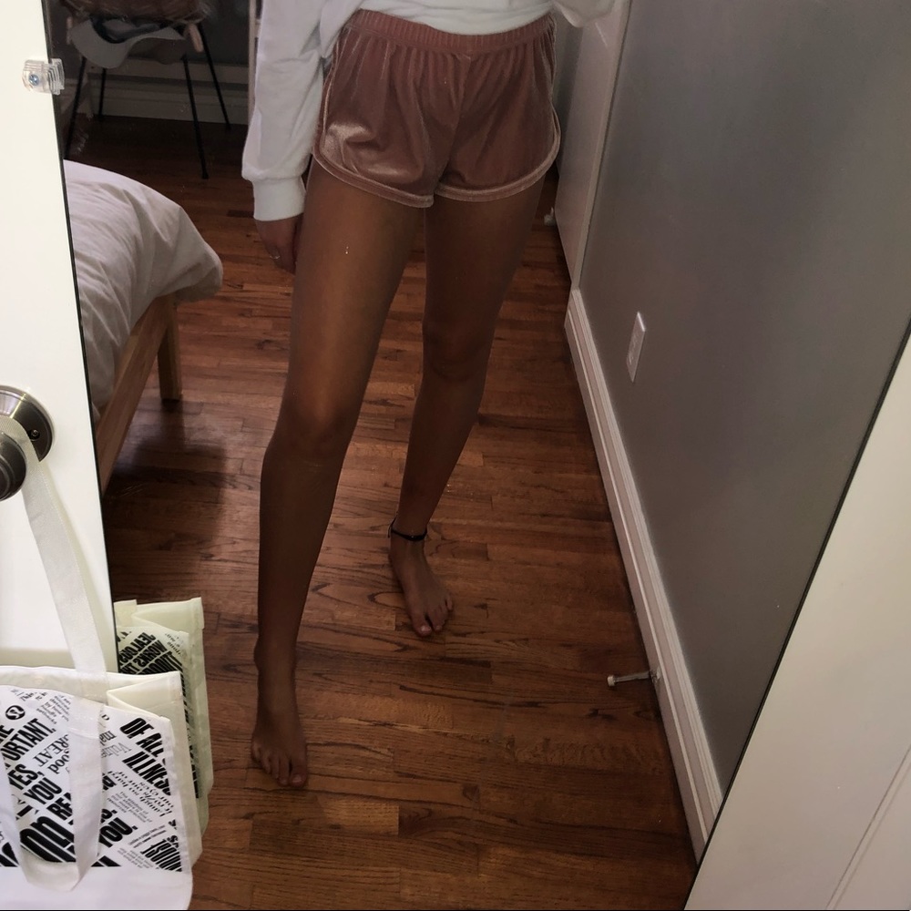 Forever 21 pink velvet shorts!